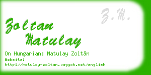 zoltan matulay business card